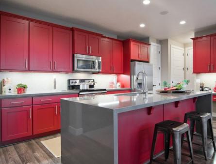 Красная кухня — особенности оформления кухни яркого цвета (50 фото) Интерьер кухни в красных тонах